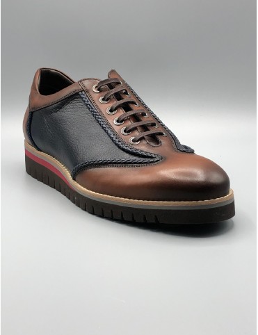 Corrente 4002 Fashion Sneaker- Brown-Navy